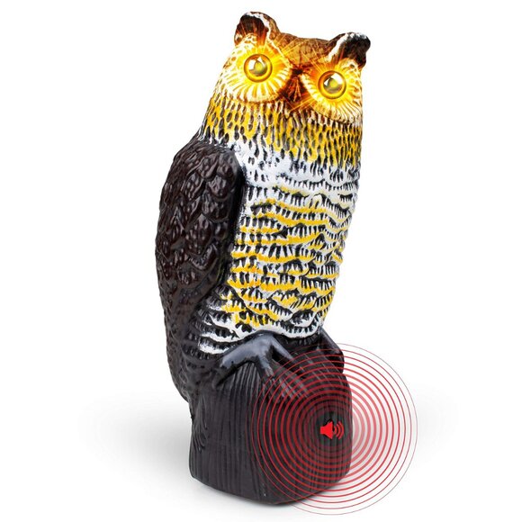 Lifelike Owl Decoy Rotating Head Outdoor Garden Repellent Bird Scare Repellence - Picture 3 of 6